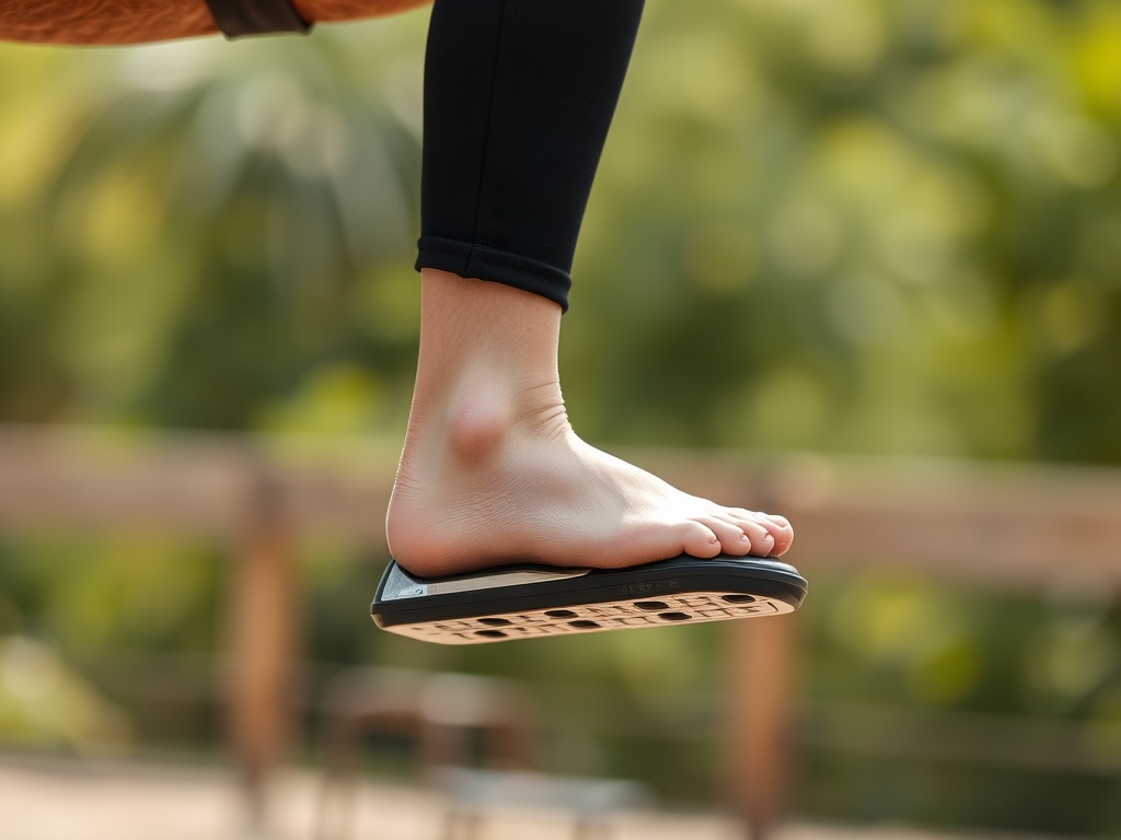 등자에 발을 올바르게 거치하여 발목의 유연성을 확보한 기승자의 다리 자세